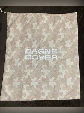 DAGNE DOVER oversized, drawstring, tan camouflage dust cover bag LNWOT